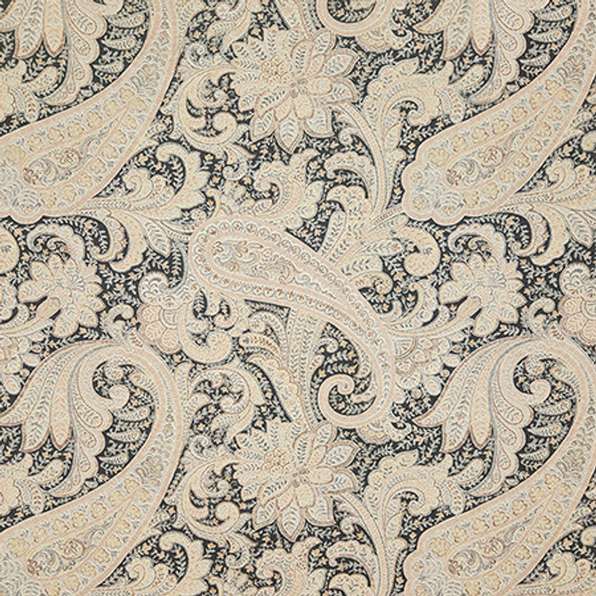 Paisley Statement Chai by Carole Fabric Dawn & Dusk 100% Cotton-SSR Pakistan  25 1/4" V, 27 1/2"  H 54"  - Fabric Carolina -