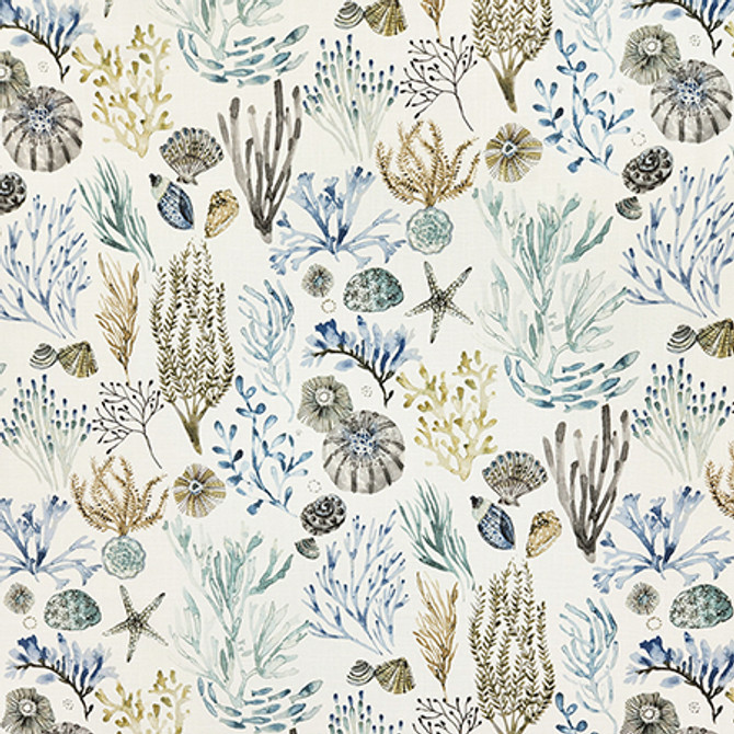 On The Coast Seamist by Carole Fabric Dewdrop 100% Cotton Spain  27" V, 13 1/2" H HD 54"  - Fabric Carolina -