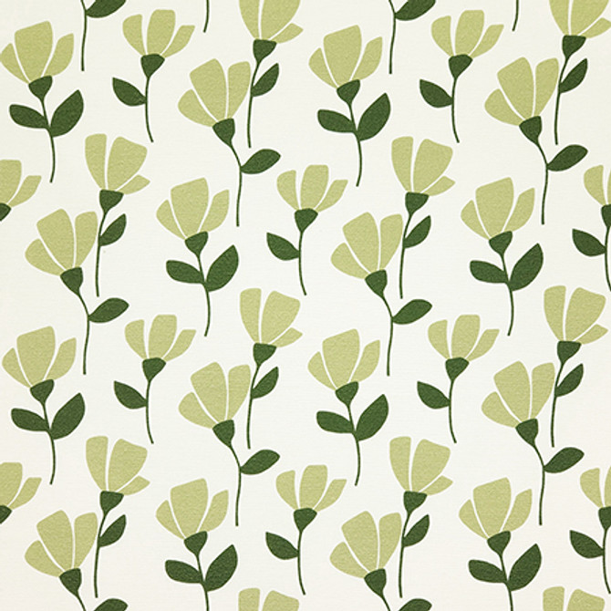 Little Blooms Thyme by Carole Fabric Evergreen 100% Cotton Spain 50,000 WYZENBEEK DOUBLE RUBS 13 1/2" V, 6 3/4" H HD 54"  - Fabric Carolina -
