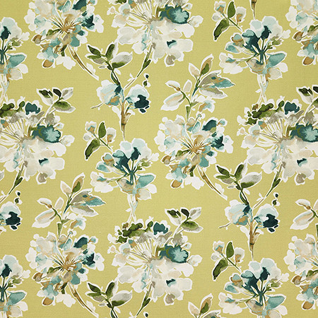 Quiet Garden Wheat by Carole Fabric Evergreen 100% Cotton India  24" V, 13 3/4" H HD 54"  - Fabric Carolina -