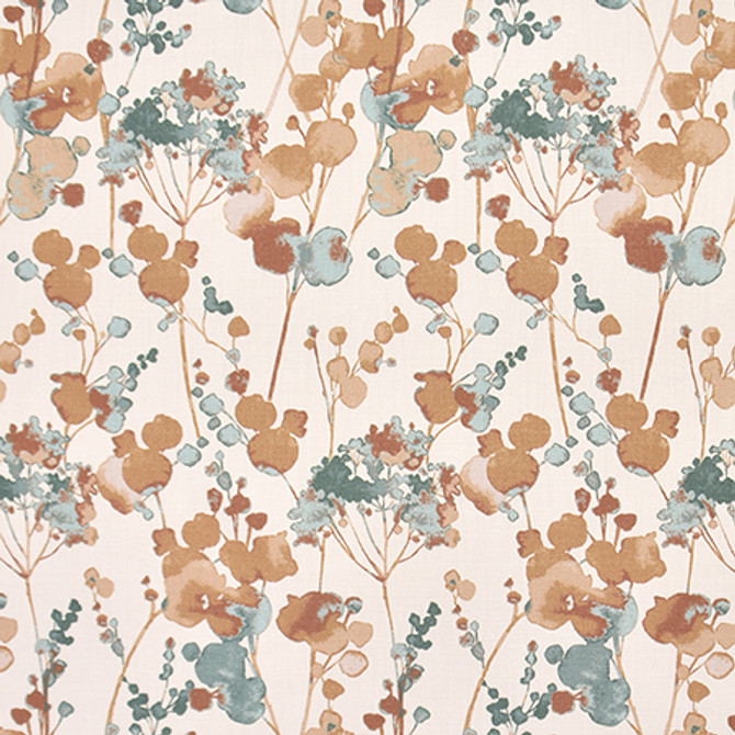 Escape To Coral by Carole Fabric Harvest 100% Cotton India  27" V, 13 1/2" H HD 54"  - Fabric Carolina -