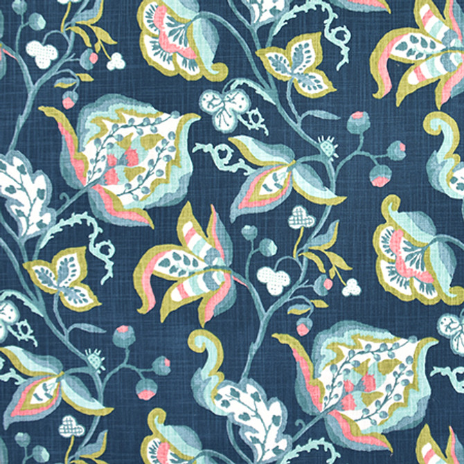 Hidden Path Indigo by Carole Fabric Jade 100% Cotton-SSR Pakistan 12,000 Wyzenbeek Double Rubs 25 1/4" V, 13 1/2" H HD 54"  - Fabric Carolina -