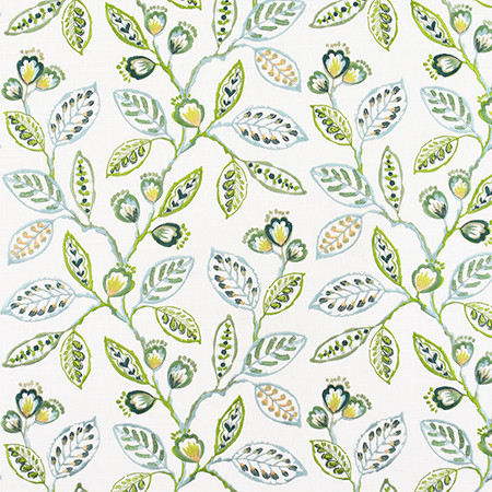 One Voice Spa by Carole Fabric Jade 69% Cotton, 31% Polyester India  18 7/8" V, 17" H 51"  - Fabric Carolina -
