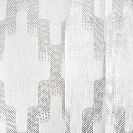 On Behalf Gray by Carole Fabric Sheer Luxury 100% Polyester TURKEY  15 1/4" V, 6" H 118"  - Fabric Carolina -