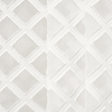 Stay True White by Carole Fabric Sheer Luxury 89% Polyester, 11% Cotton INDIA  3 1/2" V, 3 3/8" H 122"  - Fabric Carolina -