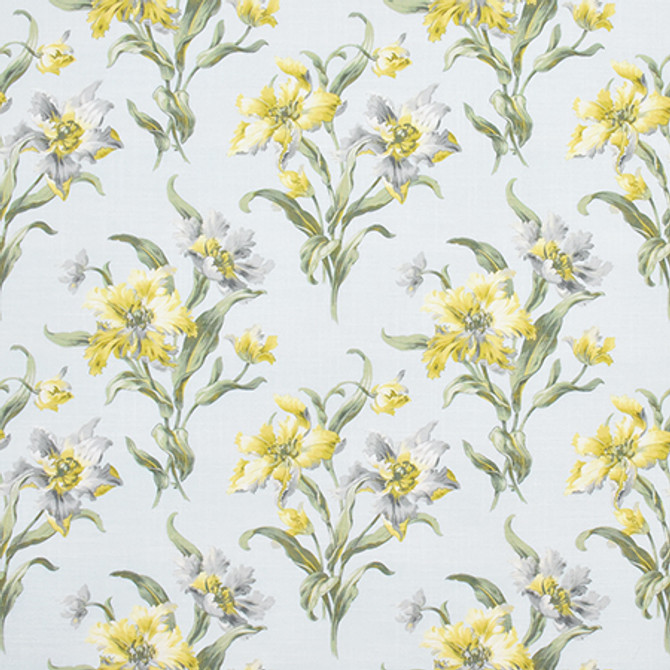 Vibrant Stems Mist by Carole Fabric Wellington 100% Cotton SPAIN 30,000 Wyzenbeek Double Rubs 13 1/2" V, 13 1/2" H 54"  - Fabric Carolina -