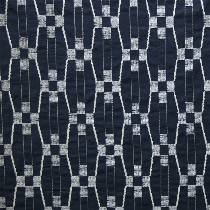 Macanally Navy  by Kasmir Fabric 1474 70% Cotton 20% Rayon 10% Polyester  INDIA  </p><p>Repeat: Horizontal: 4 3/8 inches and Vertical: 5 inches 54  - Fabric Carolina -