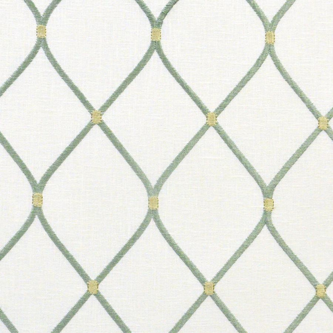 Cleat # 815 Duckegg by Maxwell Fabric Color Theory-Vol.Vi Odyssey 52% COTTON/25% RAYON/18% POLYESTER/5% LINEN INDIA V-6"H-3.75" 54"EMB.52" - Fabric Carolina -