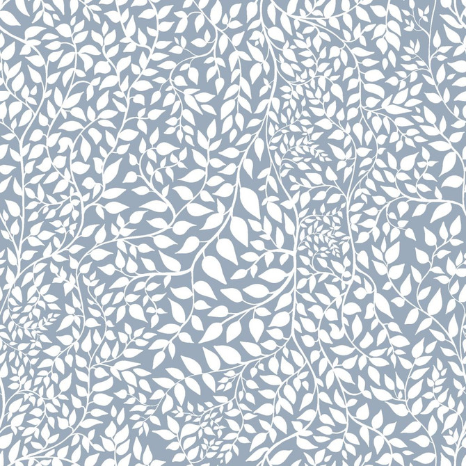Leafy Reversal Dusty Blue by RM CoCo Fabric