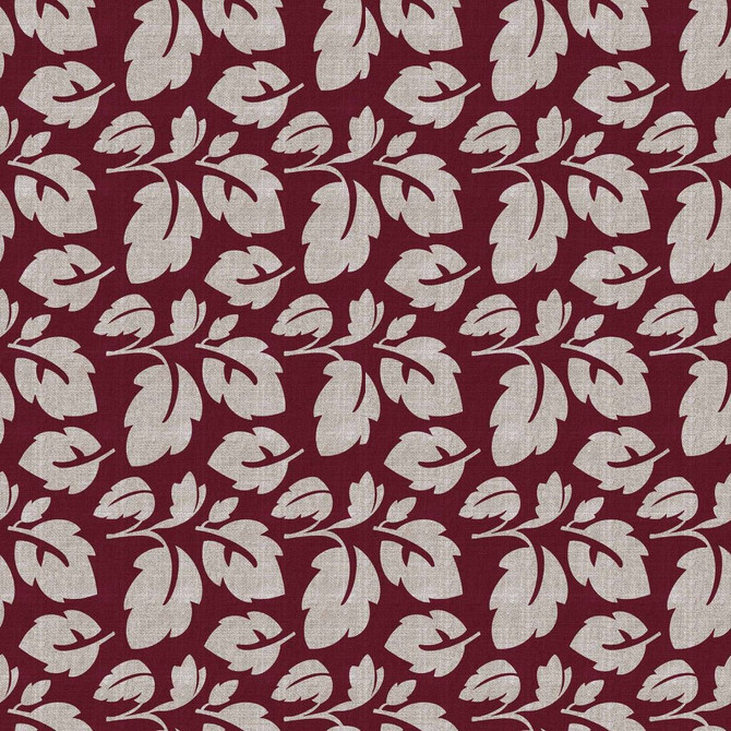 French Leaf Bordeaux by RM CoCo Fabric ColorWorks Spring 2022 RM Studio See Sample 0 Horizontal: 27 and Vertical: 27 0 - Fabric Carolina -