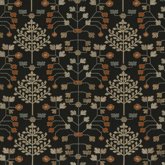 Anatolian Emb Ember 411800 by PKL Studio Fabric 100% Cotton, Embroidery: 48% Viscose, 52% Polyester India 51000 Horizontal: 7.375 and Vertical: 13.125 54 - Fabric Carolina -