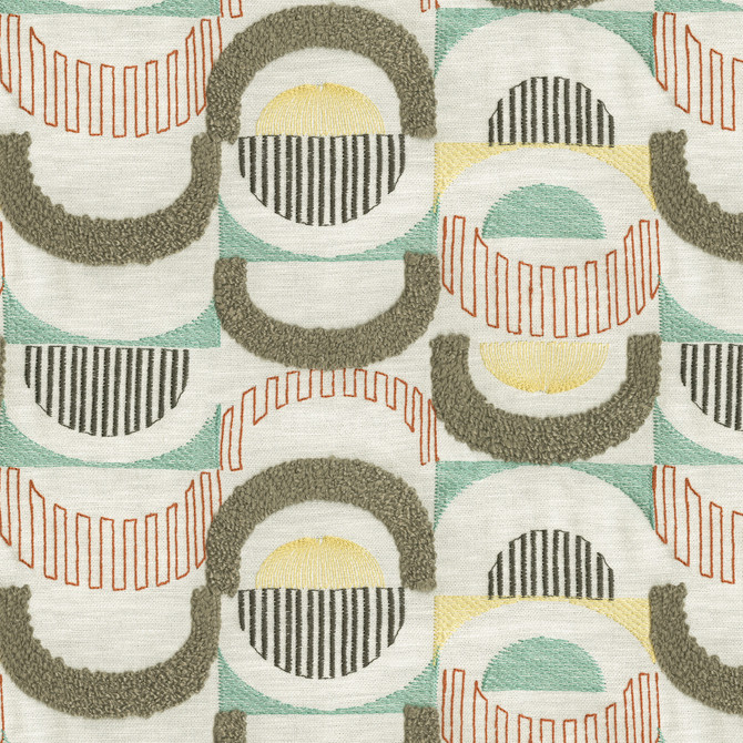 Half Moon Emb Mosaic 411870 by PKL Studio Fabric Base 71% Polyester 29% Cotton Emb 100% Rayon India 51000 Horizontal: 12.5 and Vertical: 9.25 54 - Fabric Carolina -