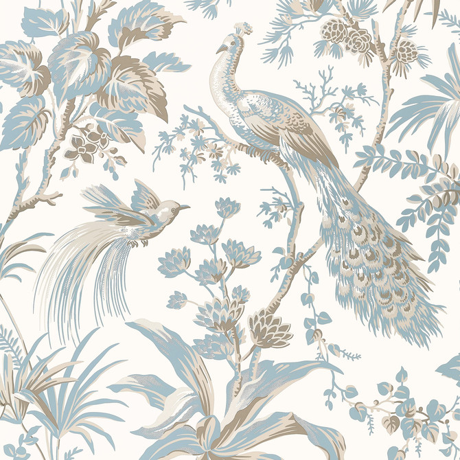 Peacock Toile Soft Blue and Beige AT57828 by Anna French Wallpaper Anna French Wallpaper Peacock Toile Soft Blue and Beige AT57828Wallpaper Bristol </p><p>Repeat: V: 36.00"(91.44 cm) 27.00"(68.58 cm) - Fabric Carolina -
