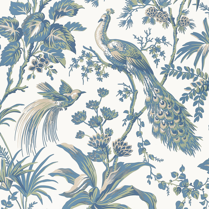 Peacock Toile Blue and Green AT57830 by Anna French Wallpaper Anna French Wallpaper Peacock Toile Blue and Green AT57830Wallpaper Bristol </p><p>Repeat: V: 36.00"(91.44 cm) 27.00"(68.58 cm) - Fabric Carolina -