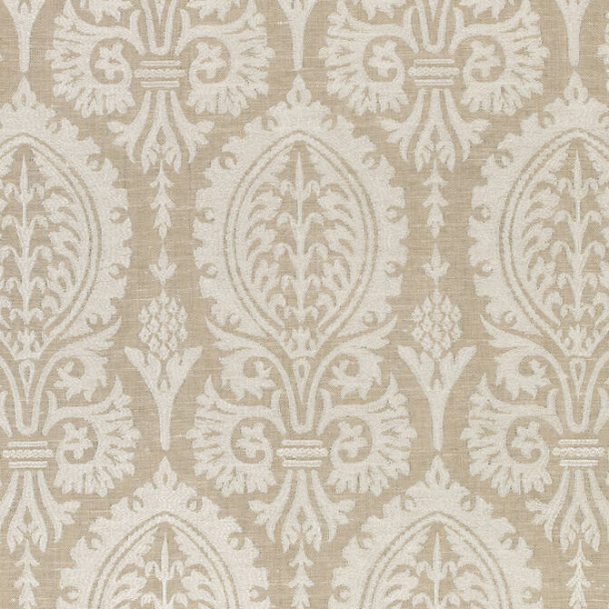 Sir Thomas Embroidery Flax W772569 by Thibaut Fabric Thibaut Fabric Sir Thomas Embroidery Flax W772569Fabric Chestnut Hill Fabric 51% Linen, 49% Viscose INDIA </p><p>Repeat: V: 23 52 - Fabric Carolina -