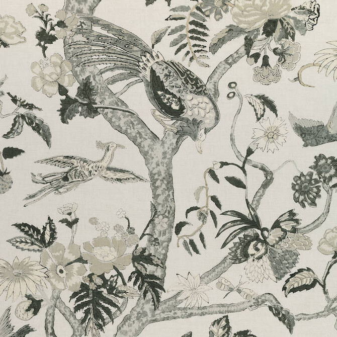 Coromandel Grey F910227 by Thibaut Fabric Thibaut Fabric Coromandel Grey F910227Fabric Colony Fabric Book 52% Cotton, 48% Linen ITALY </p><p>Repeat: V: 36 54 - Fabric Carolina -