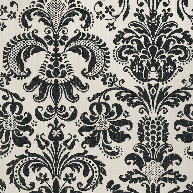 Ashley Black on Cream T89167 by Thibaut Wallpaper Thibaut Wallpaper Ashley Black on Cream T89167Wallpaper Damask Resource 4 Wallpaper U.S.A. </p><p>Repeat: V: 36 27 - Fabric Carolina -