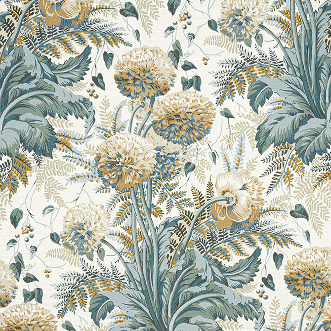 Dahlia Soft Gold on Cream AF24539 by Anna French Fabric Anna French Fabric Dahlia Soft Gold on Cream AF24539Fabric Devon Fabric Book 60% Linen, 30% Cot, 10% Nylon UNITED KINGDOM </p><p>Repeat: V: 34.5 54 - Fabric Carolina -