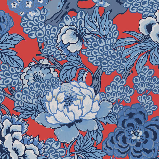 Honshu Red and Blue T75489 by Thibaut Wallpaper Thibaut Wallpaper Honshu Red and Blue T75489Wallpaper Dynasty Wallpaper U.S.A. </p><p>Repeat: V: 36 27 - Fabric Carolina -