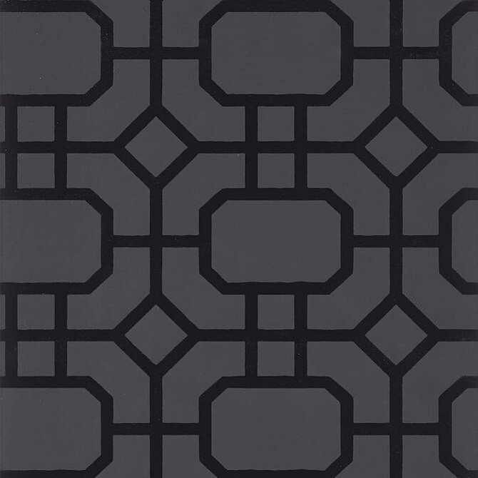 Portier Flock Black on Charcoal T11002 by Thibaut Wallpaper Thibaut Wallpaper Portier Flock Black on Charcoal T11002Wallpaper Geometric Resource 2 Flock on Non-Woven UNITED KINGDOM </p><p>Repeat: V: 24 20.5 - Fabric Carolina -