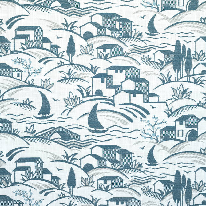 Landmark Cadet and Grey W73522 by Thibaut Fabric Thibaut Fabric Landmark Cadet and Grey W73522Fabric Landmark 100% Polyester (UV) U.S.A. </p><p>Repeat: V: 16.5 54 - Fabric Carolina -