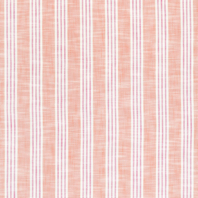 Southport Stripe Coral and Peony W73491 by Thibaut Fabric Thibaut Fabric Southport Stripe Coral and Peony W73491Fabric Landmark 95% Polyester, 5% Olefin (UV) U.S.A. </p><p>Repeat: V: 3.5 54 - Fabric Carolina -