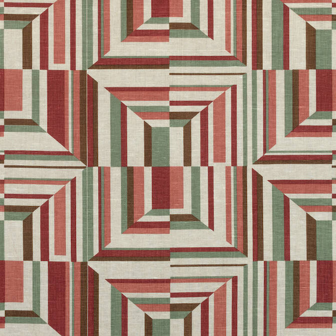 Cubism Red on Flax AF9650 by Anna French Fabric Anna French Fabric Cubism Red on Flax AF9650Fabric Savoy Fabric Book 100% Linen INDIA </p><p>Repeat: V: 15.5 54 - Fabric Carolina -