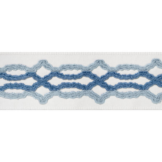 Hartney Tape Sky and Bermuda E12087 by Thibaut Fabric Thibaut Fabric Hartney Tape Sky and Bermuda E12087Fabric Tapes & Trims Volume 2 63% Cotton, 37% Viscose INDIA </p><p>Repeat: V: 2.75 2.875 - Fabric Carolina -