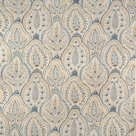 Friendly Face Indigo by Carole Fabric Blue Crush 100% Cotton Pakistan  25 1/4" V, 13 1/2" H HD 54""  - Fabric Carolina -