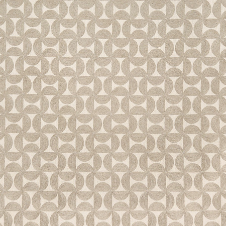 Spin Master Linen by Carole Fabric Neutral Ground Base: 52% Polyester, 48% Cotton Embr: 60% Polyester, 25% Cotton, 15% Linen India  4 5/8" V, 4 1/2" H 54""  - Fabric Carolina -