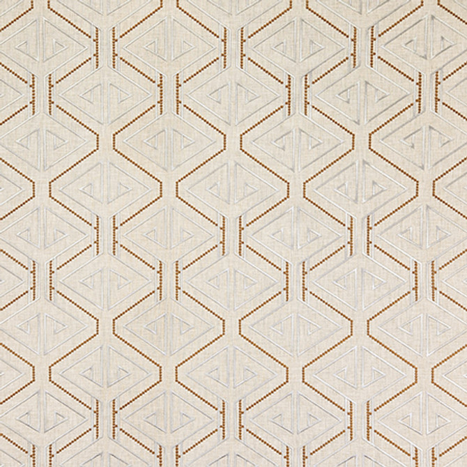 Peek At You Copper by Carole Fabric Shape Shifter Base: 52% Cotton, 48% Poly Embr: 100% Poly India  13" V, 8 3/4" H 52"  - Fabric Carolina -