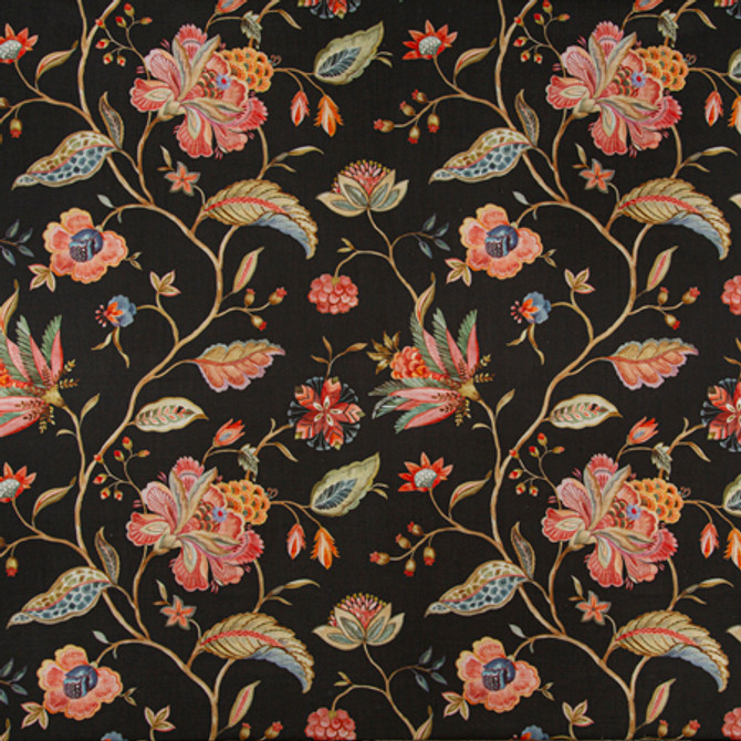 Reyna Noir by Carole Fabric Sunset Serenade 100% Cotton India  28 1/2" V, 27" H 54 1/2""  - Fabric Carolina -