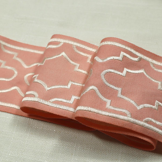 Lindy Emb Tape Pink by Magnolia Trim - 100% Cotton, Emb Viscose India Horizontal: and Vertical: 4 - Fabric Carolina -