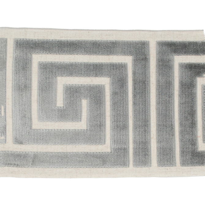 Sidewinder Tape Gray by Magnolia Trim - 58% Rayon, 31% Poly, 11% Linen China Horizontal: 13.5 and Vertical: 7 - Fabric Carolina -