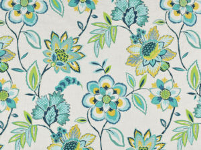 Lataki Isle Waters 548 by Norbar Fabric PRISM BLUES 100% COTTON INDIA 32 3/8"V 27 3/8"H 58 - Fabric Carolina -