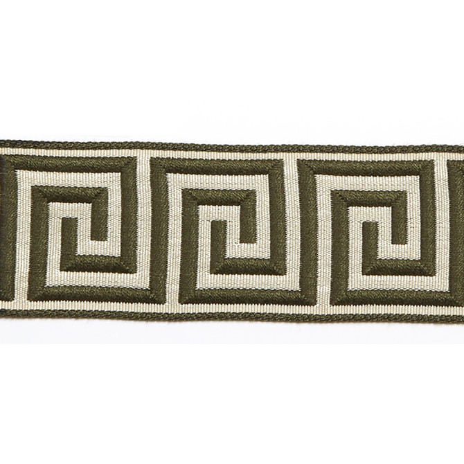 Hellenic Key Jacquard Tape Caper by Europatex Fabric Hellenic 62% Fibranne, 38% Rayon 2.00 inches - Fabric Carolina -