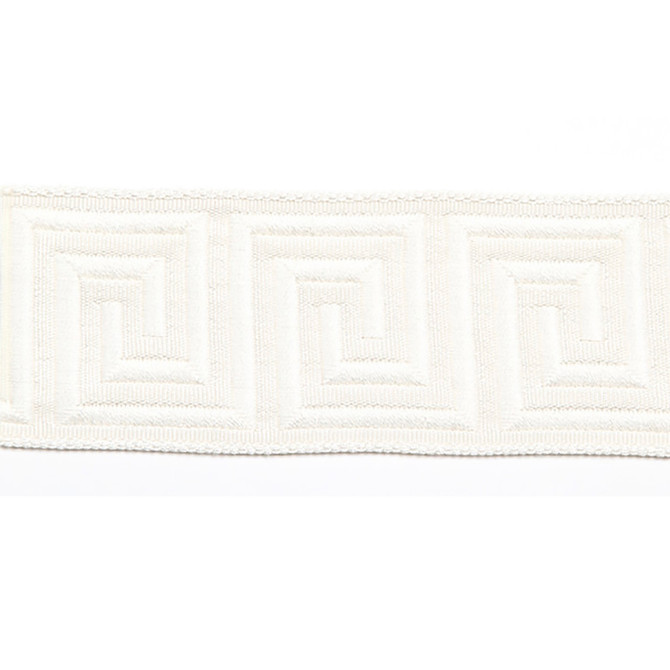 Hellenic Key Jacquard Tape Pearl by Europatex Fabric Hellenic 62% Fibranne, 38% Rayon 2.00 inches - Fabric Carolina -