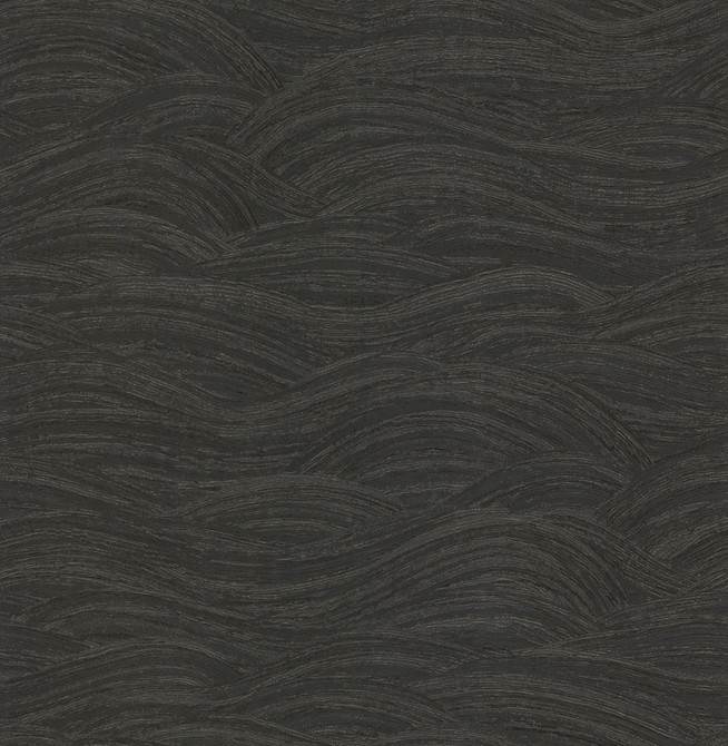 Leith Black Zen Waves Wallpaper by A-Street Prints Dimensions Covers about 57.5 square feet 20.9-in by 33-ft long roll Unpasted 20.9 - Fabric Carolina -