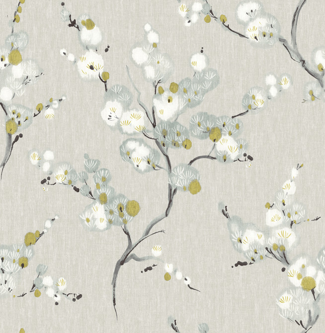 Bliss Blue Floral Wallpaper by Brewster Fresh Start Kitchen & Bath Covers about 56.4 square feet 20.5-in by 33-ft long roll Unpasted 20.9 - Fabric Carolina -