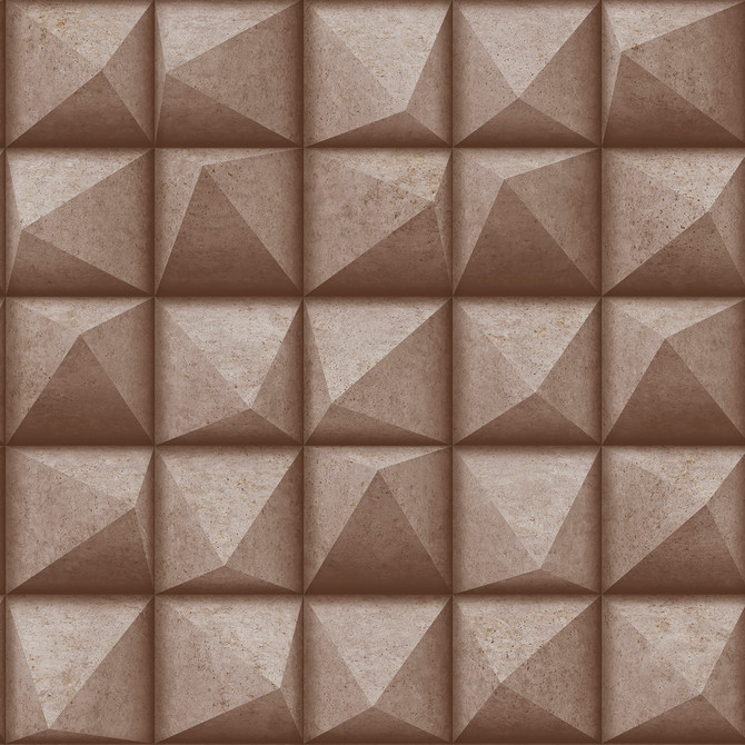 Dax Copper 3D Geometric Wallpaper by Advantage Geo & Textures Covers about 57.5 square feet 20.9-in by 33-ft long roll Unpasted 8.3 - Fabric Carolina -