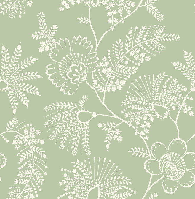 Maeve Sage Jacobean Trail Wallpaper by A-Street Prints Middleton Covers about 56.4 square feet 20.5-in by 33-ft long roll Unpasted 20.9 - Fabric Carolina -
