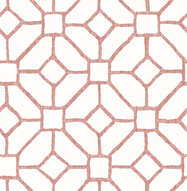 Addis Coral Trellis Wallpaper by A-Street Prints Middleton Covers about 56.4 square feet 20.5-in by 33-ft long roll Unpasted 20.9 - Fabric Carolina -
