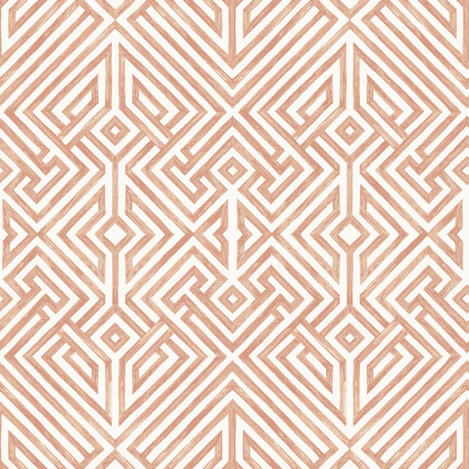 Lyon Coral Geometric Key Wallpaper by A-Street Prints Middleton Covers about 56.4 square feet 20.5-in by 33-ft long roll Unpasted 20.9 - Fabric Carolina - Lyon Coral Geometric Key Wallpaper by A-Street Prints Middleton Covers about 56.4 square feet 20.5-in by 33-ft long roll Unpasted 20.9 - Fabric Carolina -