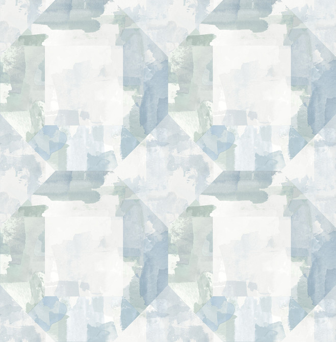 Perrin Blue Gem Geometric Wallpaper by A-Street Prints Mylos Covers about 56.4 square feet 20.5-in by 33-ft long roll Unpasted 20.9 - Fabric Carolina -