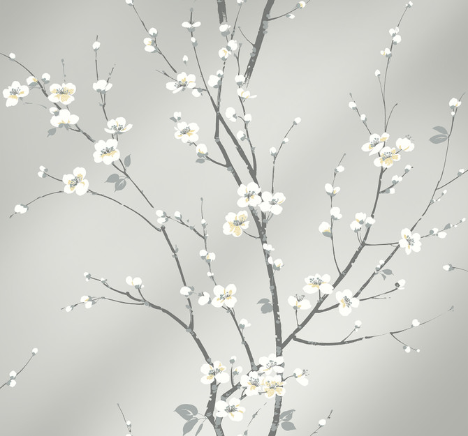 Monterey Silver Mist Floral Branch Wallpaper by A-Street Prints Newport Covers about 60.8 square feet 27-in by 27-ft long roll Unpasted 25.2 - Fabric Carolina -