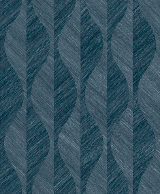 Oresome Indigo Ogee Wallpaper by Advantage Radiance Covers about 57.5 square feet 20.9-in by 33-ft long roll Unpasted 25.2 - Fabric Carolina -