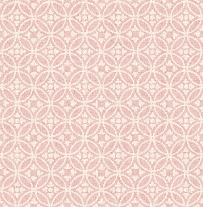 Larsson Pink Ogee Wallpaper by A-Street Prints Revival Covers about 56.4 square feet 20.5-in by 33-ft long roll Unpasted 20.9 - Fabric Carolina -