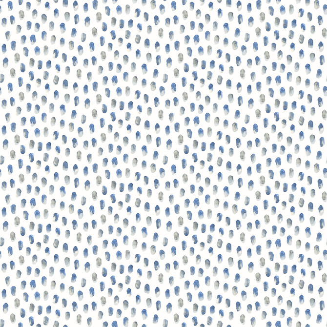 Sand Blue Painted Dots Wallpaper by Chesapeake Sanibel Covers about 56.4 square feet 20.5-in by 33-ft long roll Prepasted 20.5 - Fabric Carolina -