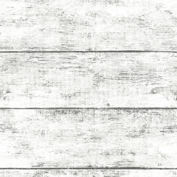 Cabin White Wood Planks Wallpaper by Chesapeake Thoreau Covers about 56.4 square feet 20.5-in by 33-ft long roll Prepasted 20.5 - Fabric Carolina -