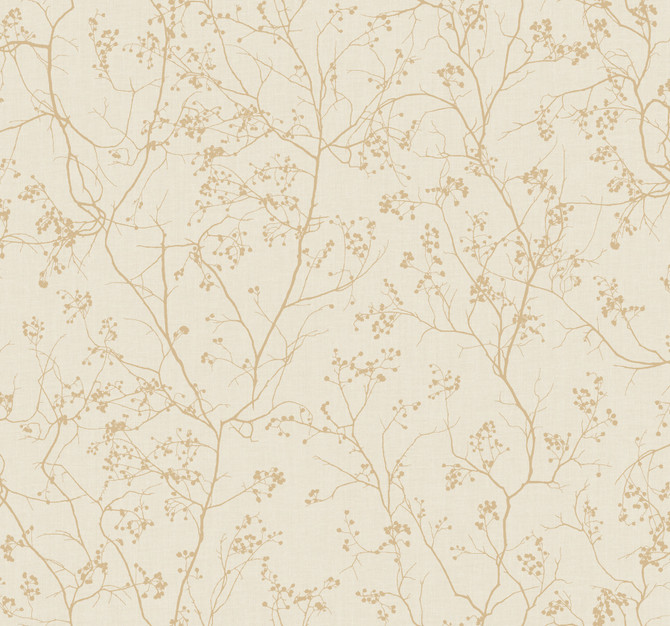 Luminous Branches Cream & Gold Wallpaper by York Wallcoverings Antonina Vella Dazzling Dimensions Volume II Covers about 60.8 square feet 27-in by 27-ft long roll Unpasted 25.2 - Fabric Carolina -